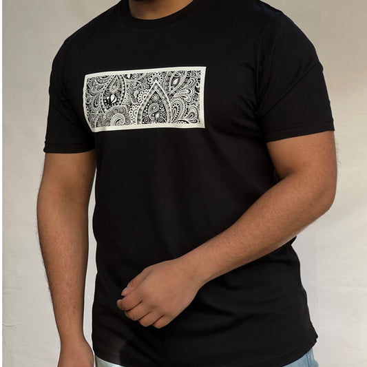 Boxed Paisley T-shirt - Black